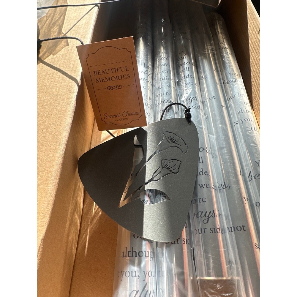 Carson Sonnet Chimes Beautiful Memories 44 Inch Memorial Wind Chimes 60200 Silvr